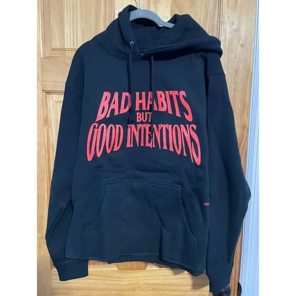 Nav x Vlone Bad Habits but Good Intentions Black Hoodie M
